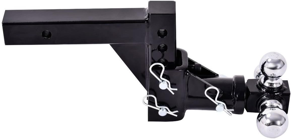 Triple Ball Swivel Adjustable Drop Turn Trailer Tow Hitch Mount for 2" Receiver A157134