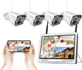 Wireless Security Camera System with 12 LCD Monitor, 2MP Outdoor, Night Vision, IP66 H53681