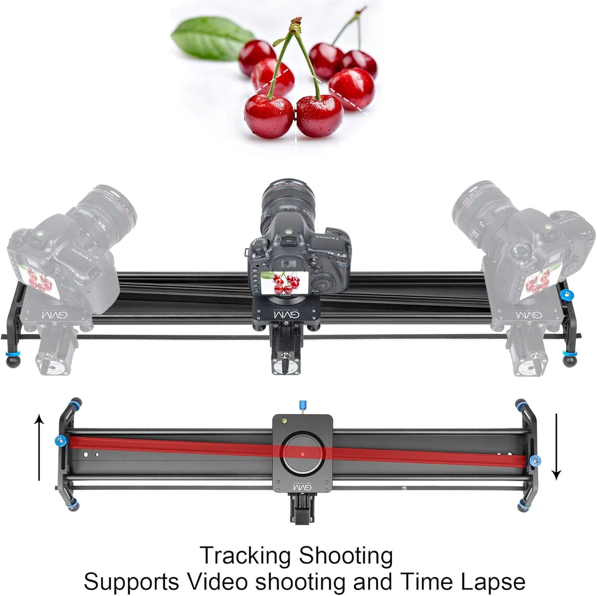 Motorized Camera Slider, 31 Aluminum Alloy Track Dolly Rail C77036