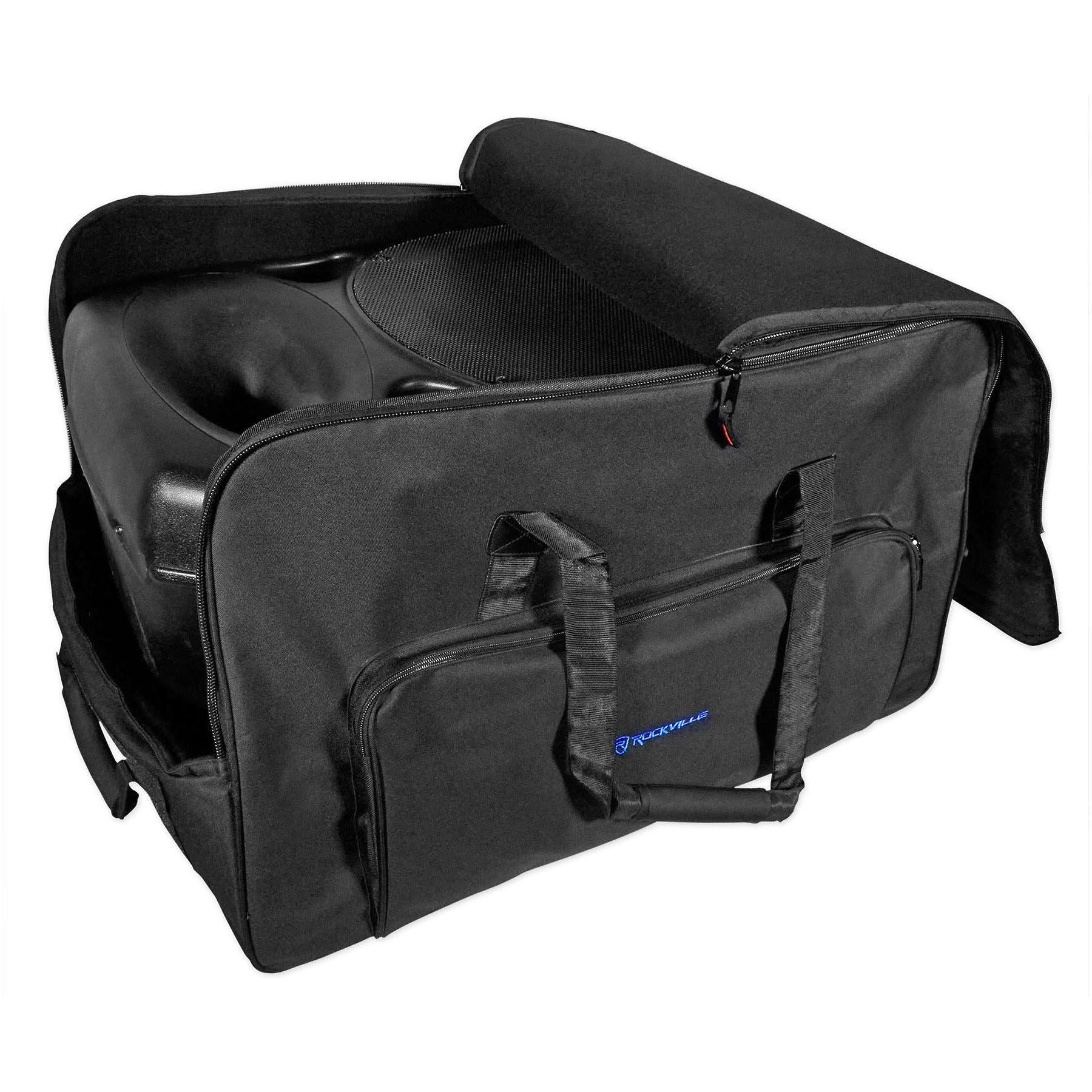 Rockville Rolling Travel Case Speaker Bag with Handle and Wheels G7579