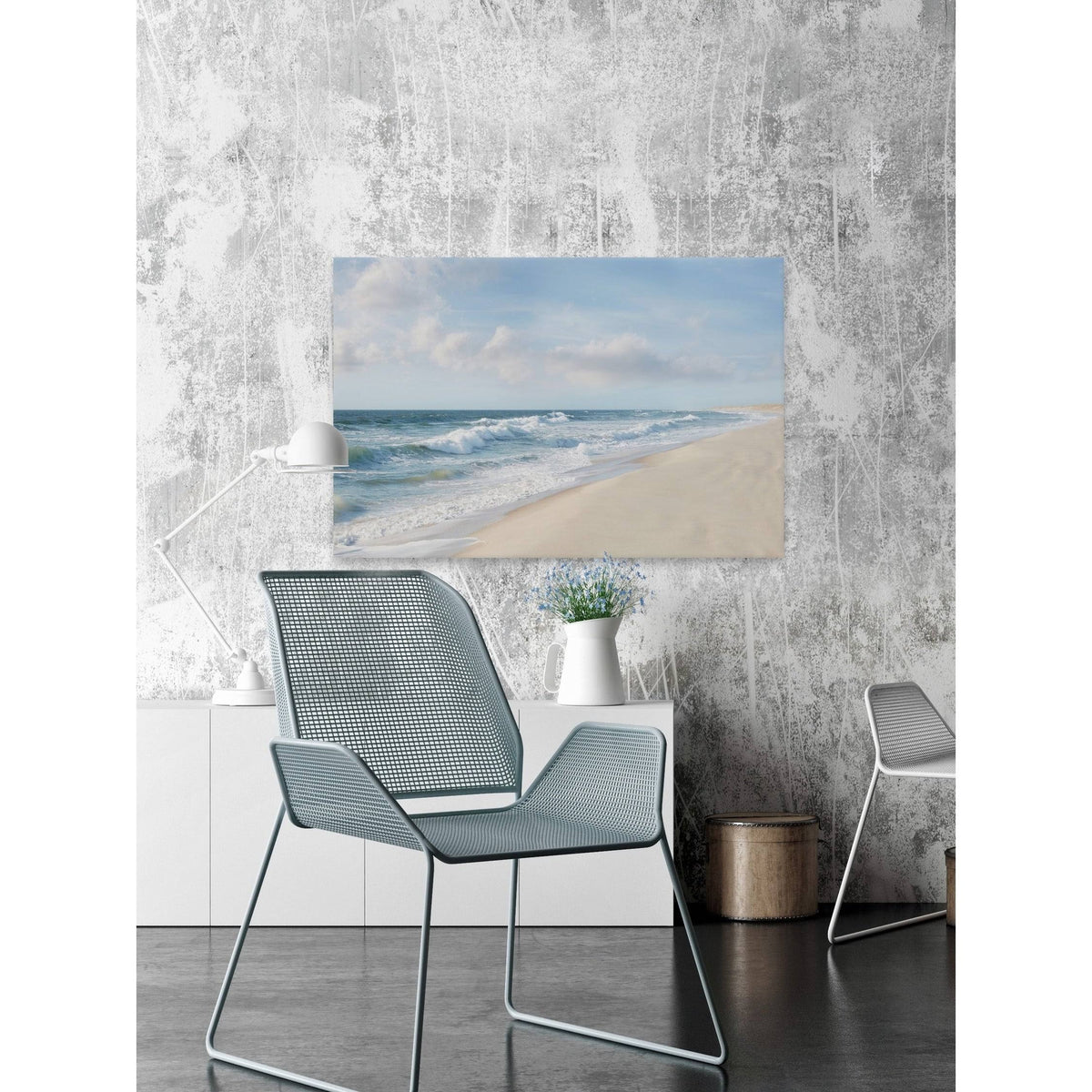 Shore and Waves Painting Print on Wrapped Canvas Q5193