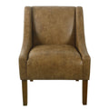 Distressed Brown Faux Leather Accent Chair Z990