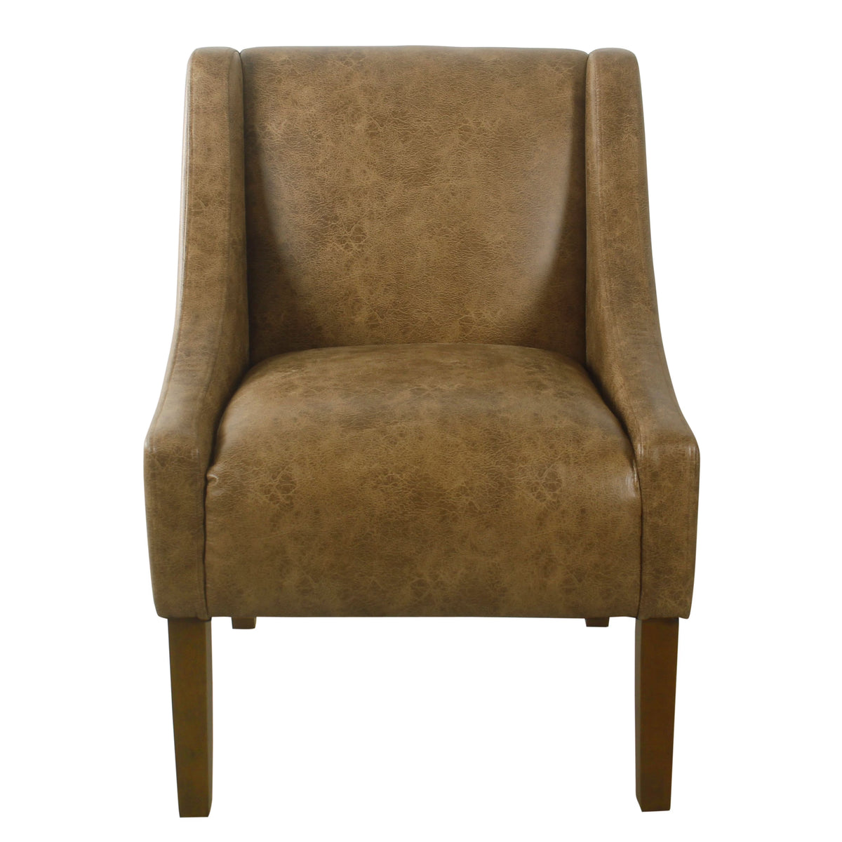 Distressed Brown Faux Leather Accent Chair Z990