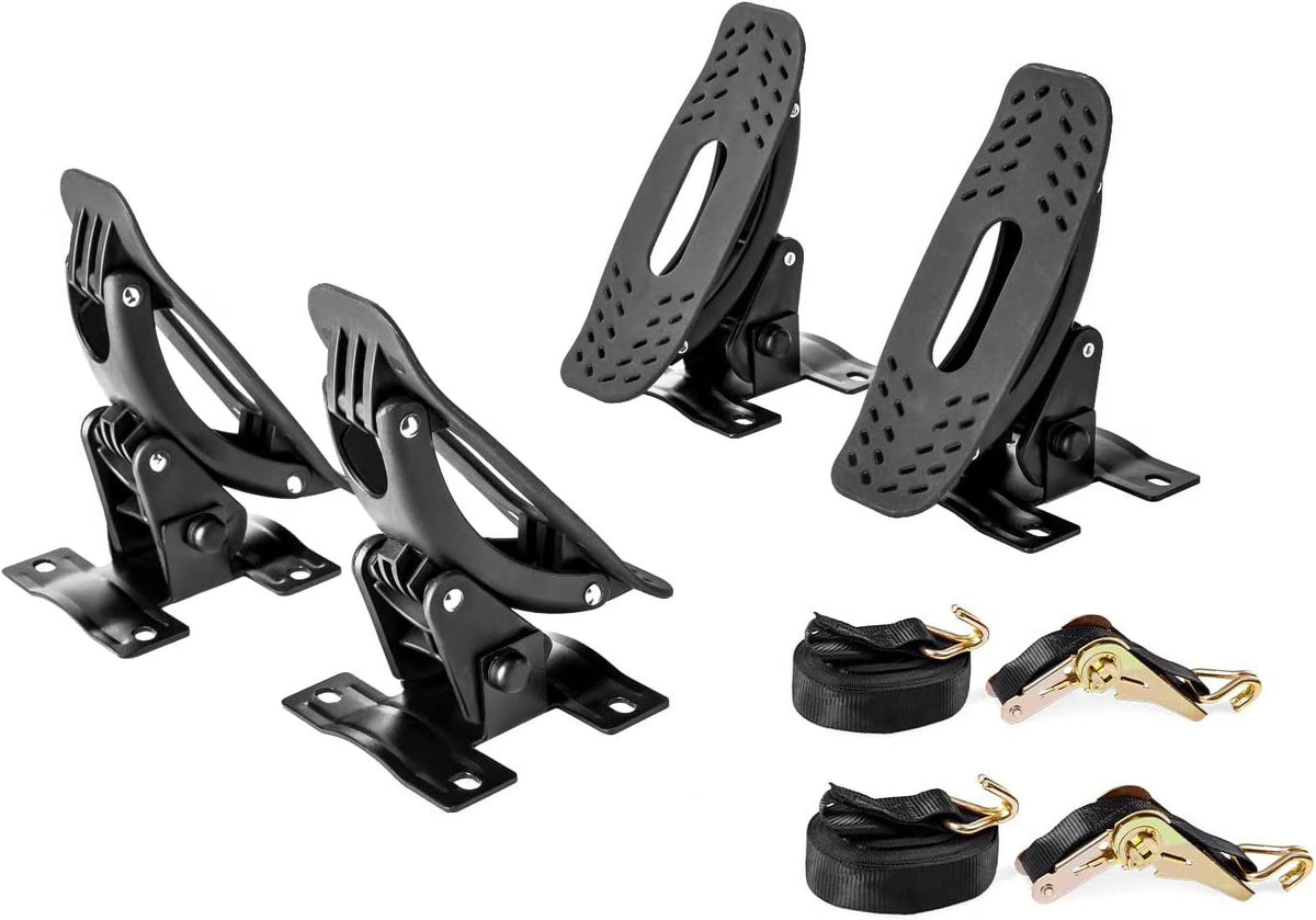 Steel Saddle Rack for Kayak Carrier Canoe Boat Paddle Board Surfboard Roof Top Mount with Ratchet Lashing Straps J5427
