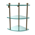 Three Tier Corner Glass Shelf - Brushed Bronze C33206