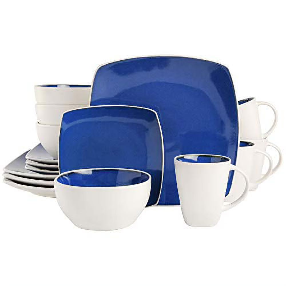 White Square Stoneware 16-Piece Dinnerware Set U350923