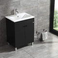 24 Black Bathroom Vanity Combo with Ceramic Sink and Chrome Faucet I276