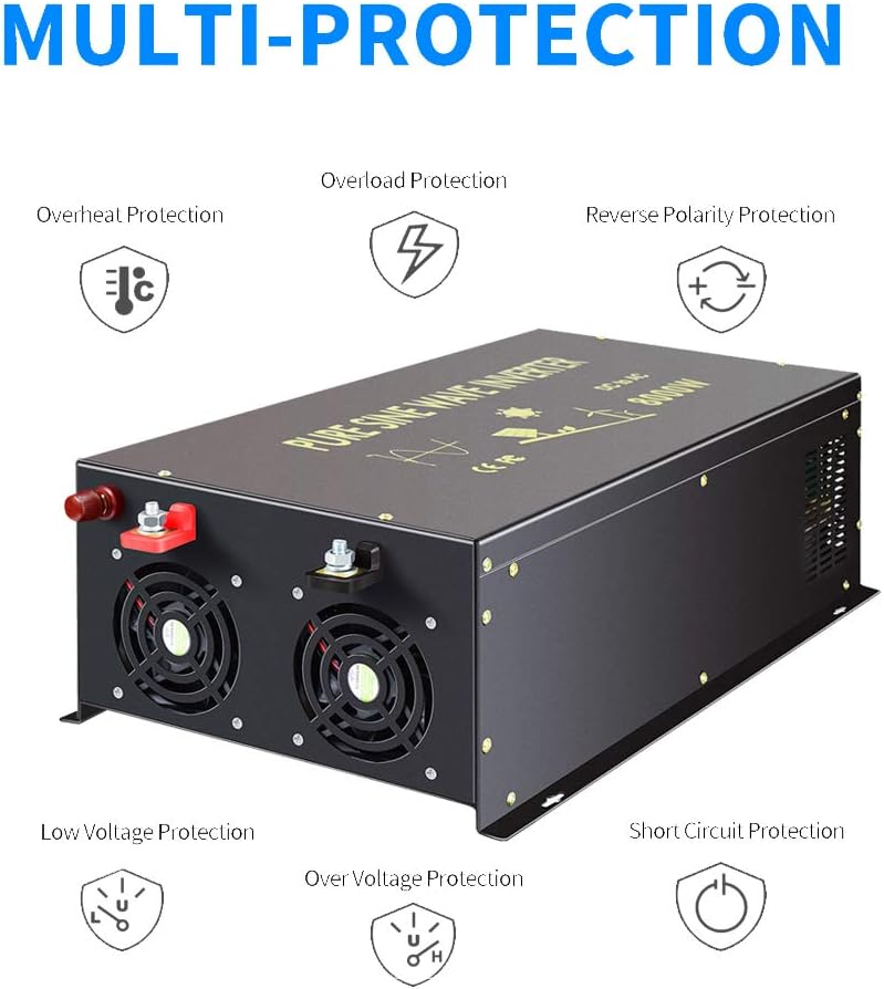 8000W 24VDC to 120VAC Pure Sine Wave Power Inverter G2840