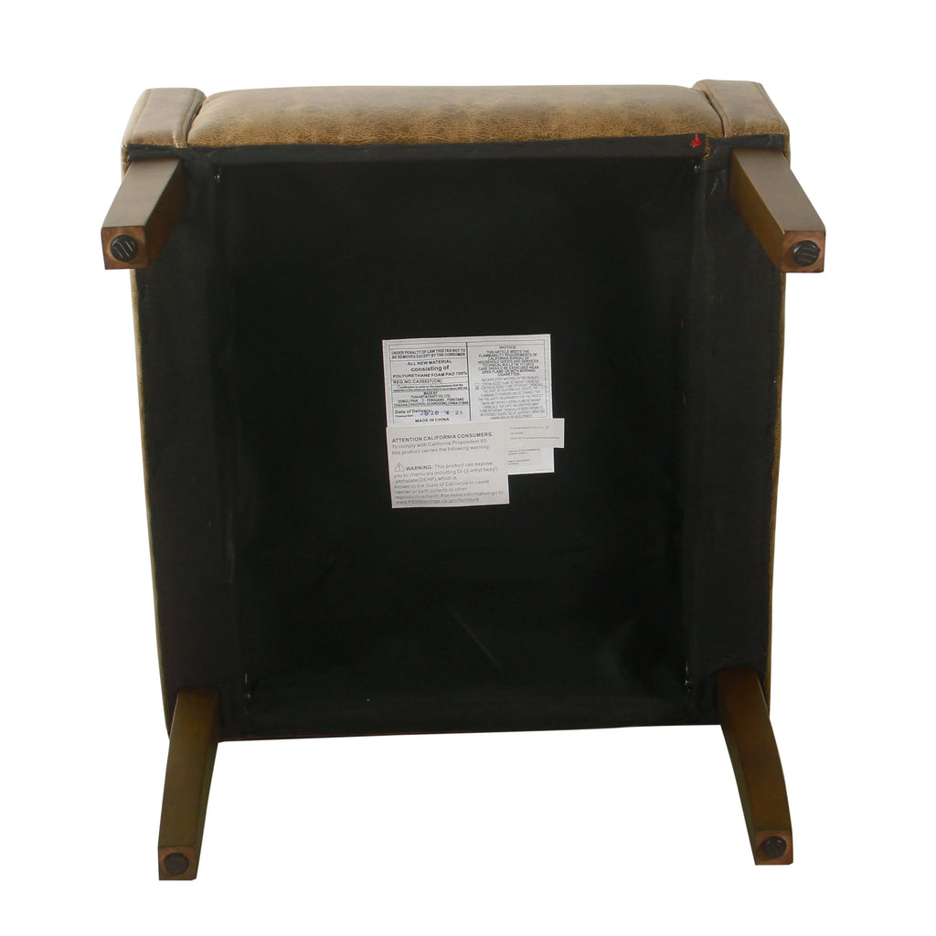Distressed Brown Faux Leather Accent Chair Z990