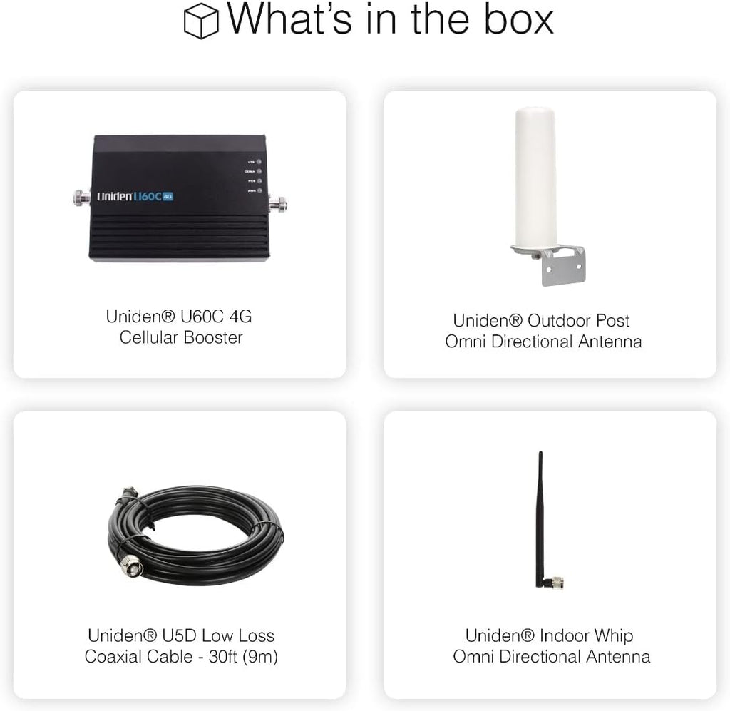 Cell Phone Signal Booster with Omni Whip Antenna, 5G Ready, Up to 1,500 sq ft X151