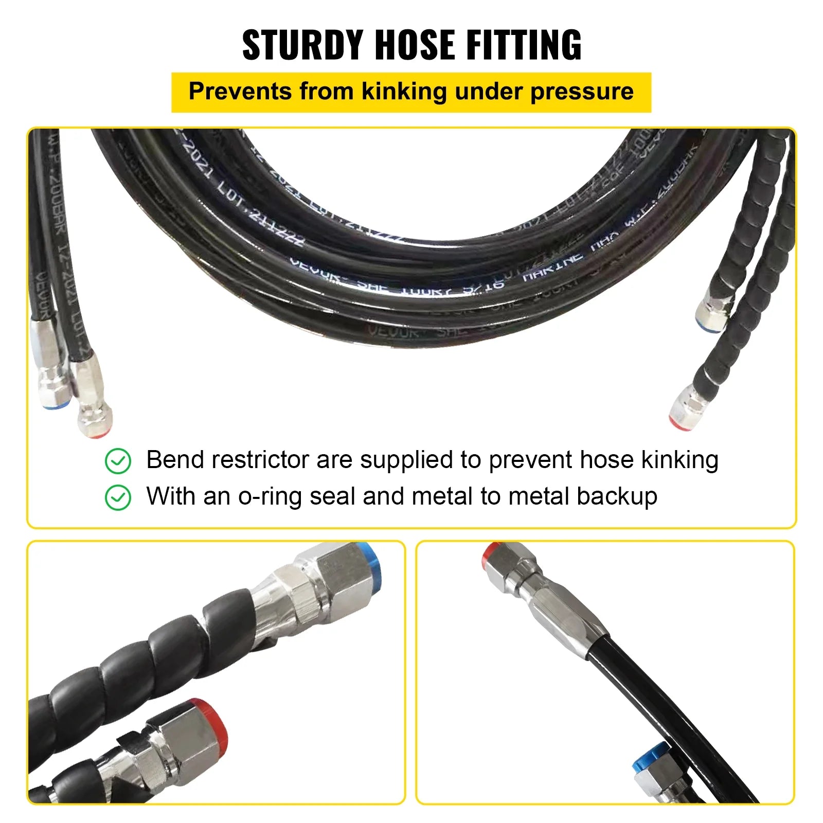Hydraulic Steering Hose Kit, 2 Pcs 24 ft Boat Hose Kit S1919