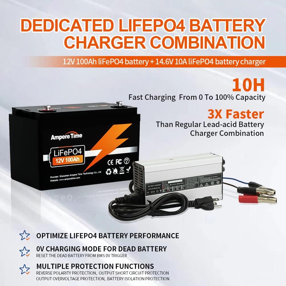 12V 50Ah LiFePO4 Battery with 14.6V 10A Charger and 50A BMS D959349