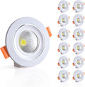 12 Volt Recessed LED Puck Light, 6500K White, 3 inches (12 Pack) E4501