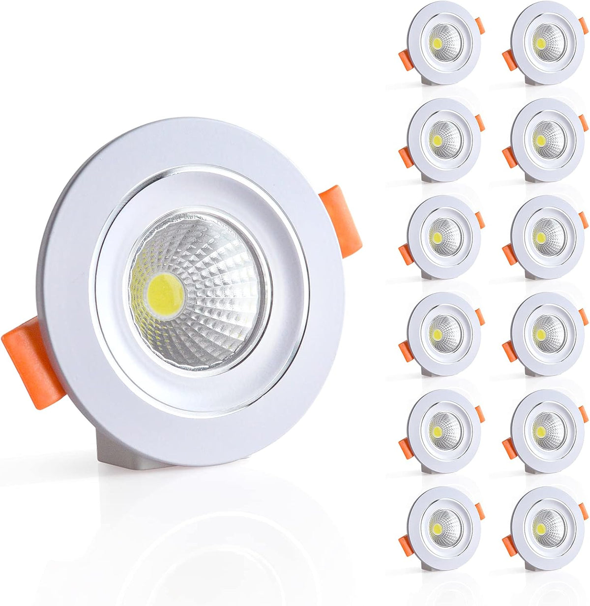 12 Volt Recessed LED Puck Light, 6500K White, 3 inches (12 Pack) E4501