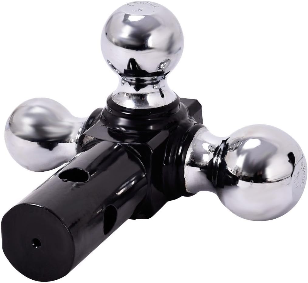 Triple Ball Swivel Adjustable Drop Turn Trailer Tow Hitch Mount for 2" Receiver A157134