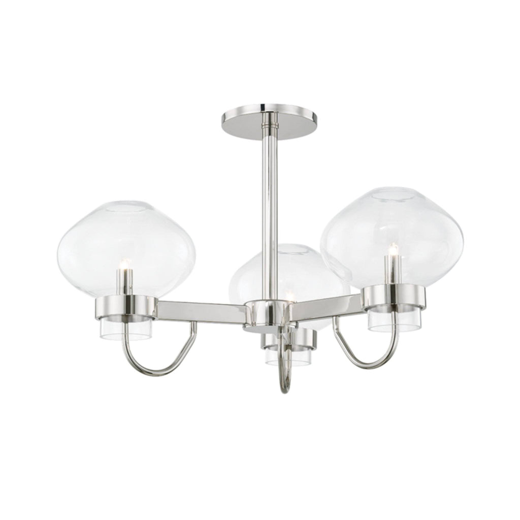 Polished Nickel 3 Light Semi-Flush Mount A12516