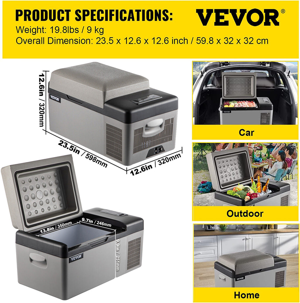 Portable Car Fridge Freezer Cooler 12V/24V T2008