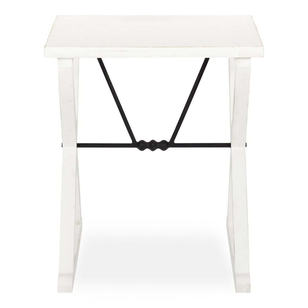 White Wood and Metal Side Table N37161