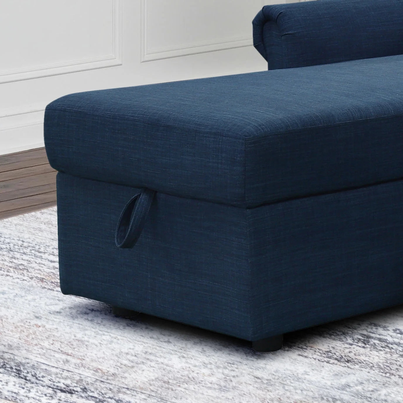 Navy Blue Storage Sofa Bed Reversible Sectional Z9408
