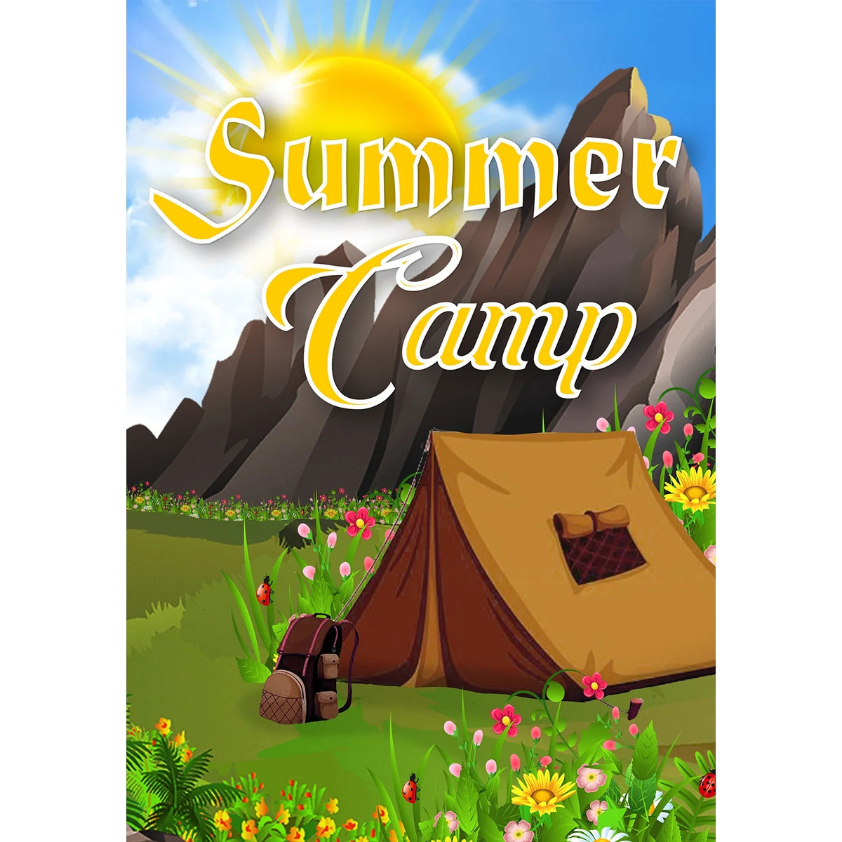 Camping House Flag 28 x 40 Inch Double Sided Outdoor Decorative Flag D1136