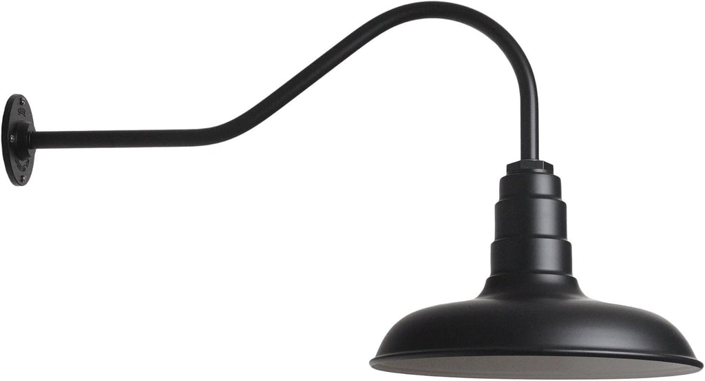 Gooseneck Barn Light with Steel Dome, 16 Gooseneck, White U602