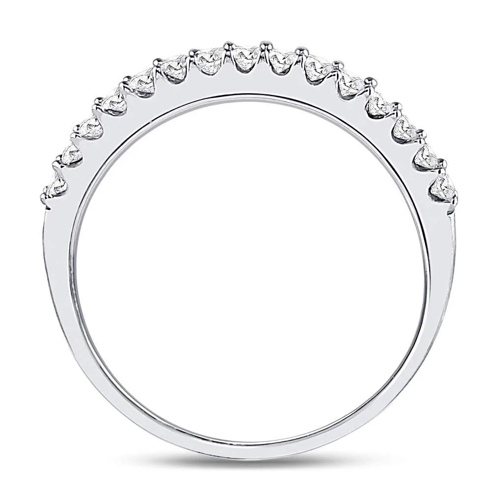 14kt White Gold Diamond Wedding Band 1/4 Cttw O676515