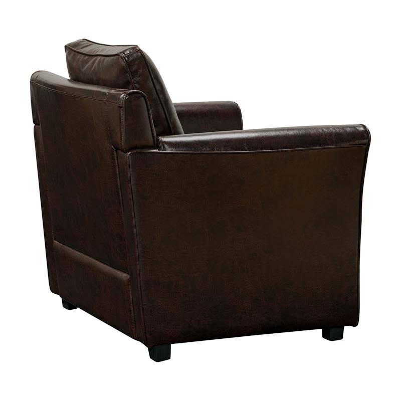 Brown Faux Leather Accent Chair E451