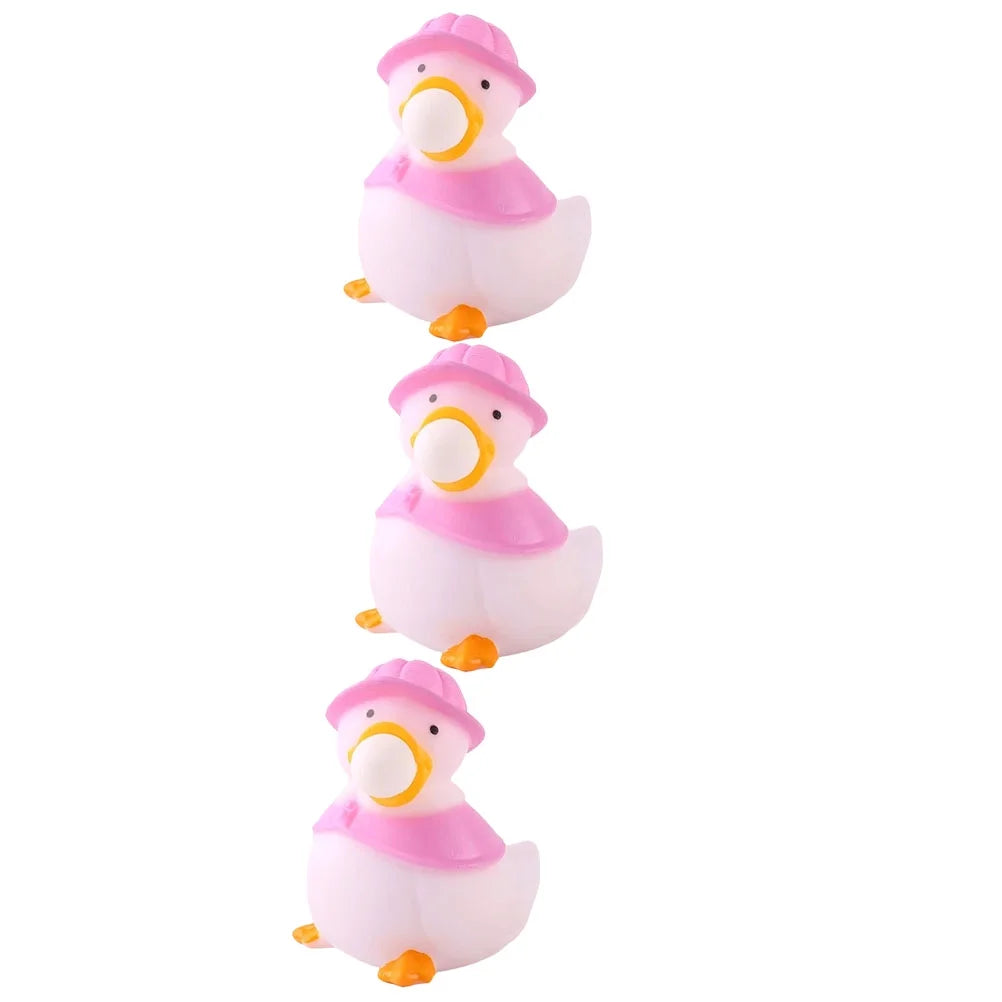 Pink Cartoon Duck Pinch Music Toy Q2934