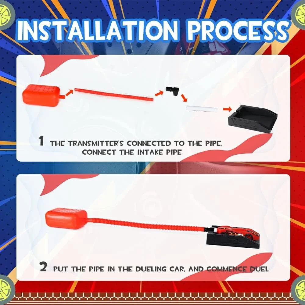 Air Powered Toy Car Launchers with Ramp and Finish Line P8941