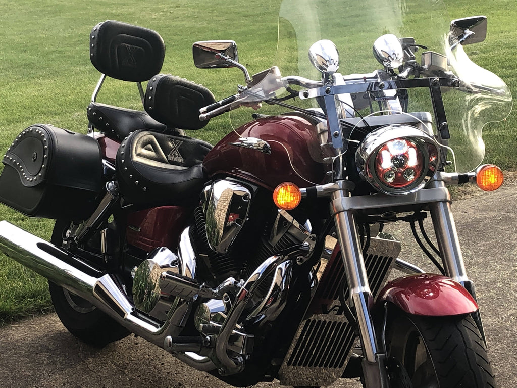 Blue LED Headlight for Honda VTX 1300 and 1800 with Bracket and Hardware W8841