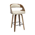Ivory Bentwood Vinyl Swivel Stool E643
