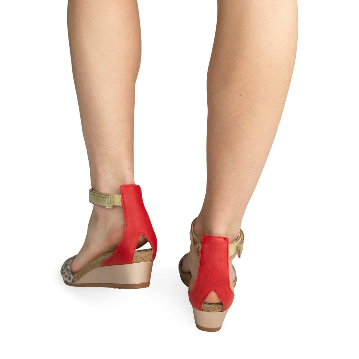 Cheetah Kiss Red Gold Leather Shoes A344966