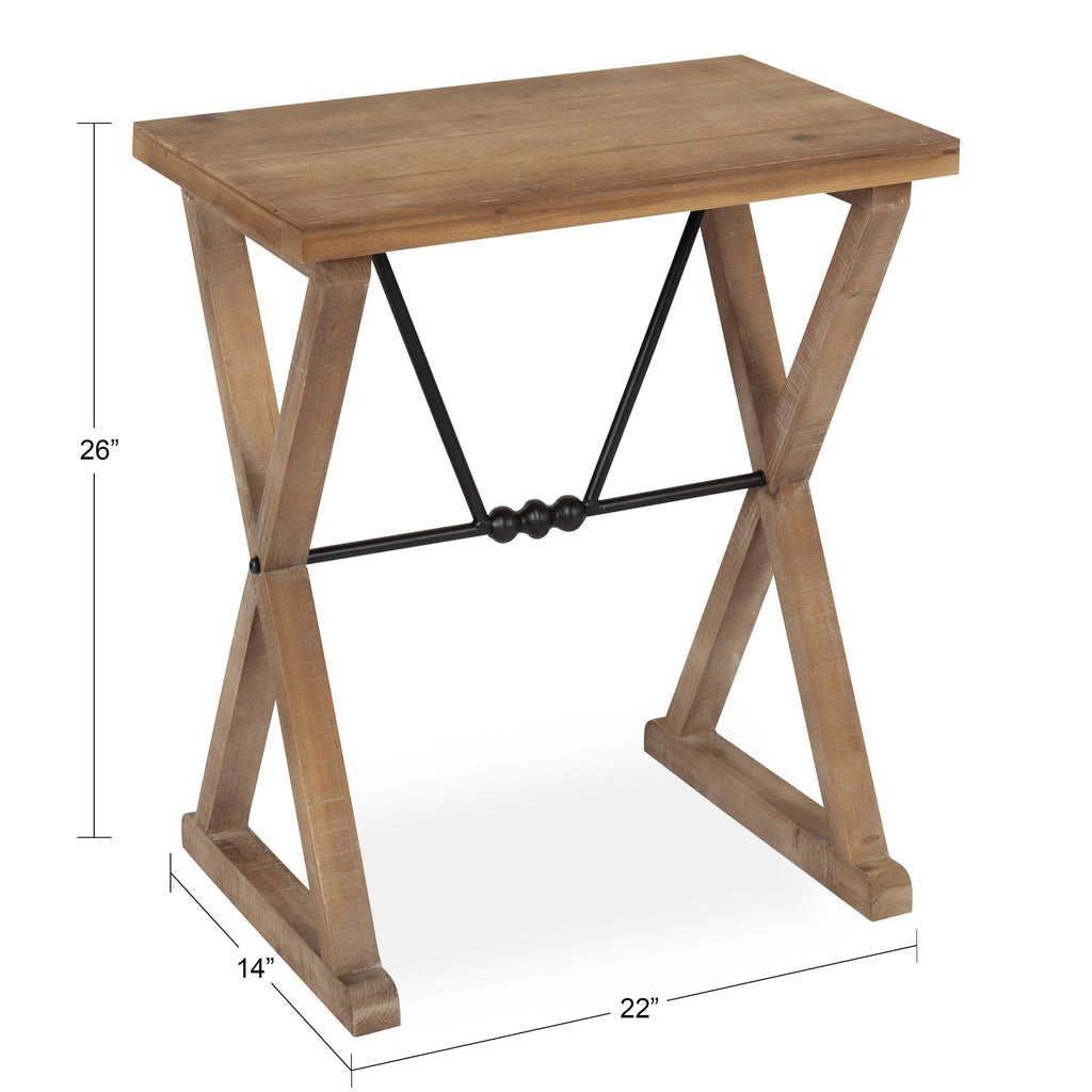 White Wood and Metal Side Table N37161