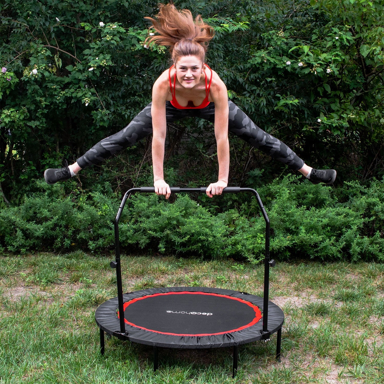 Folding Mini Trampoline with Adjustable Handle Bar B106