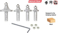 4-Pc Carbide Tipped Corner Rounding & Beading Router Bit Set 1/2 Inch Shank H605349