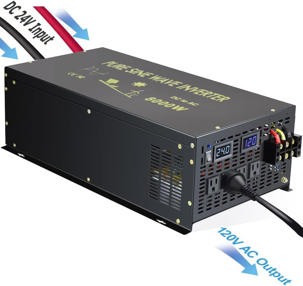 8000W 24VDC to 120VAC Pure Sine Wave Power Inverter G2840