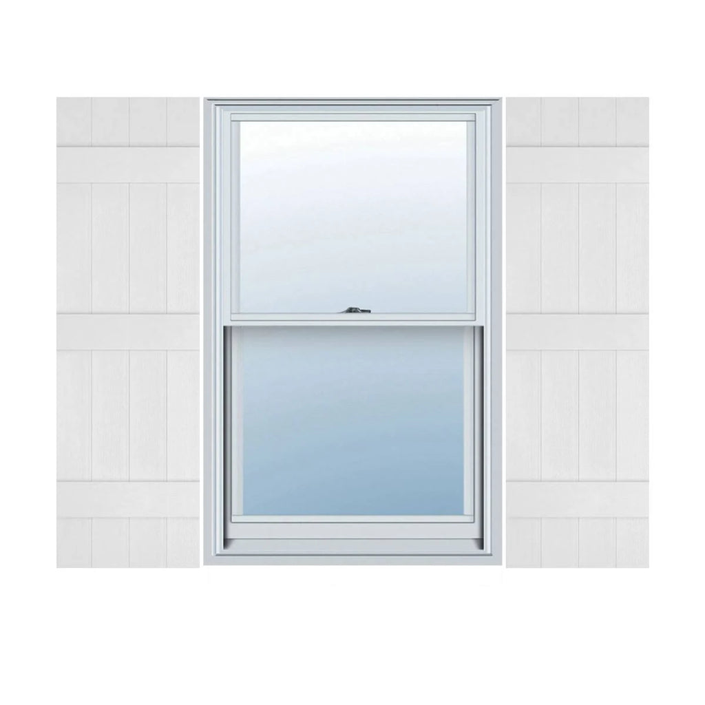 White Vinyl Board-n-Batten Shutters S64537