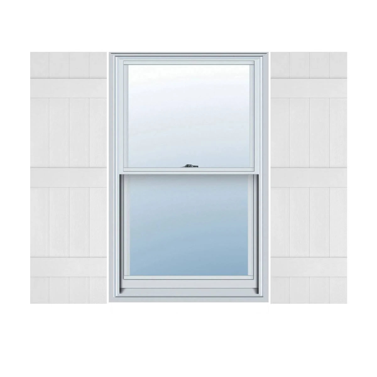 White Vinyl Board-n-Batten Shutters S64537