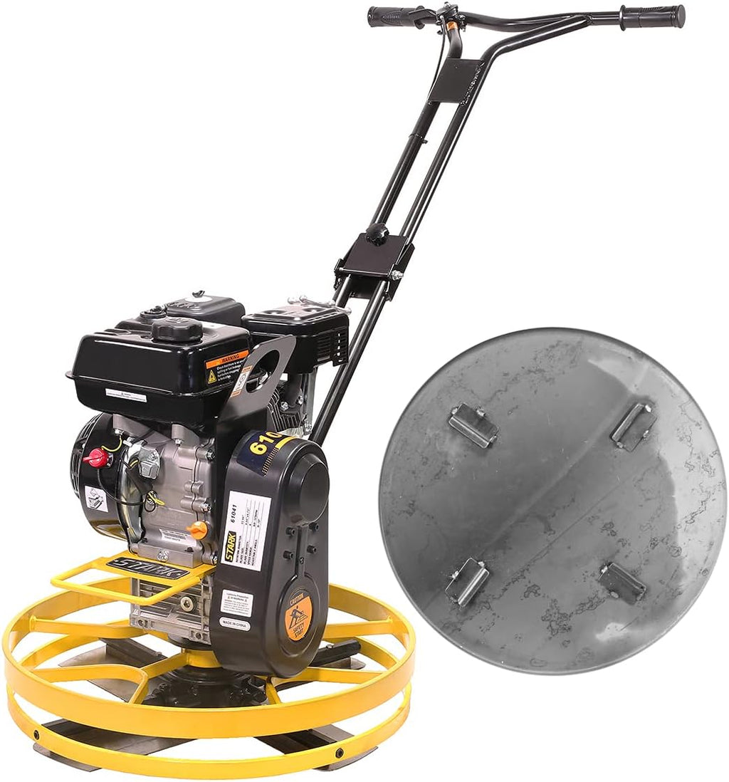 6.5HP Walk-Behind Power Trowel Concrete Surface Smooth Gasoline Motor Float Pan and Blades Included V546