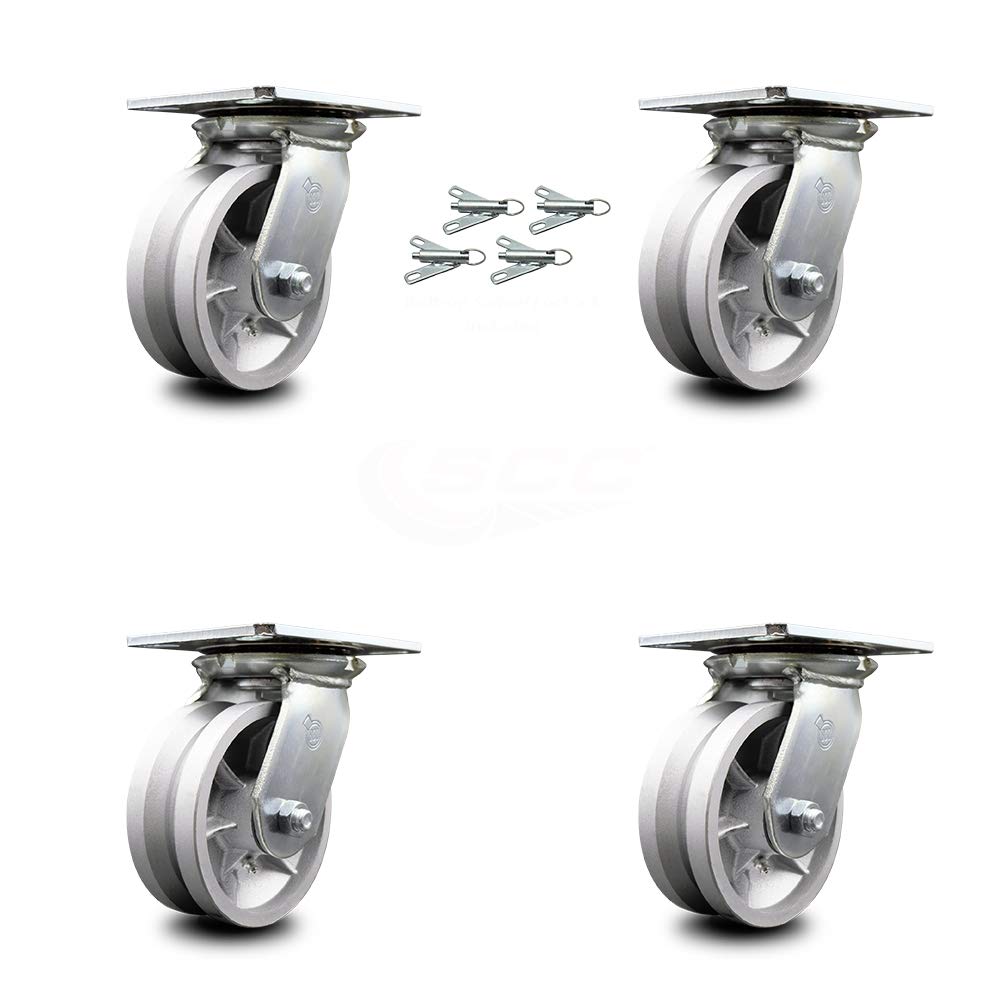 Heavy Duty Swivel Caster with 4 x 2 Silver Wheel, 800 lbs Capacity, Pack of 2 D75132