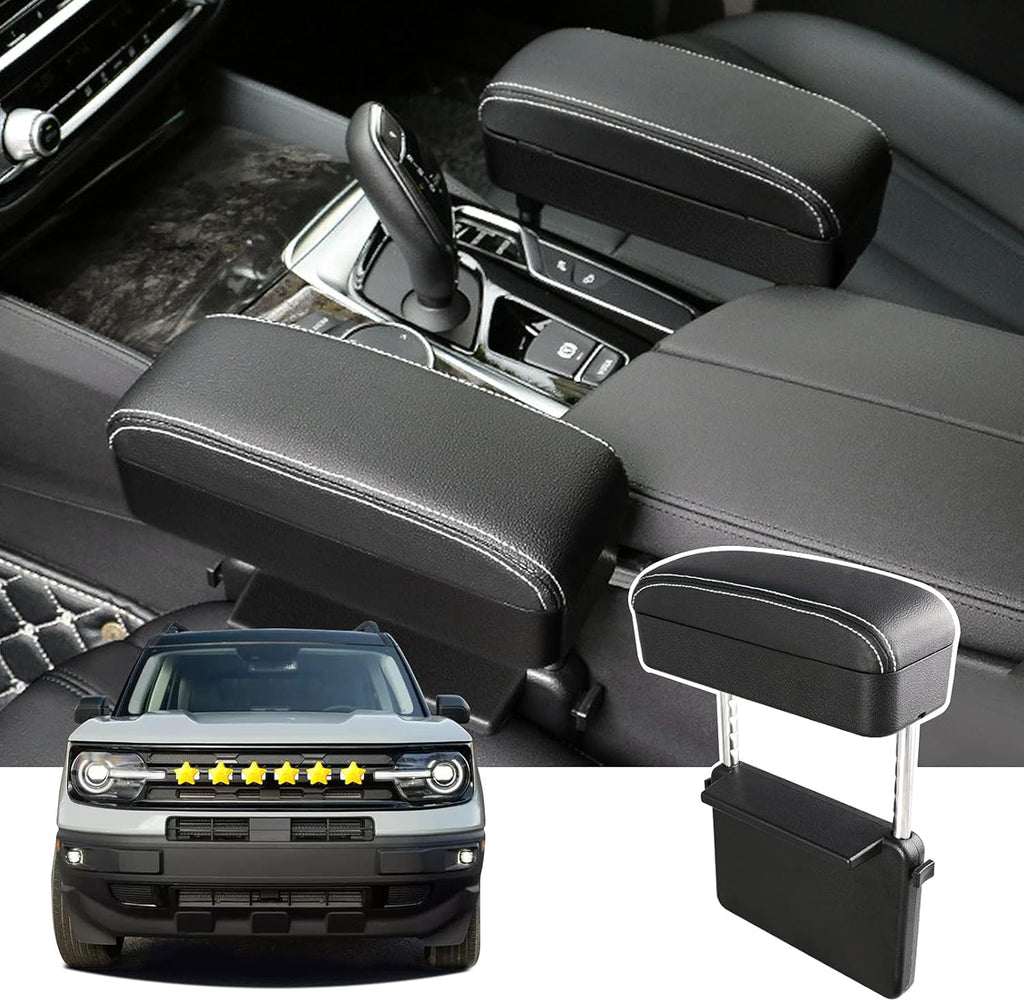 White Adjustable Height Armrest Pad for Cars B447058
