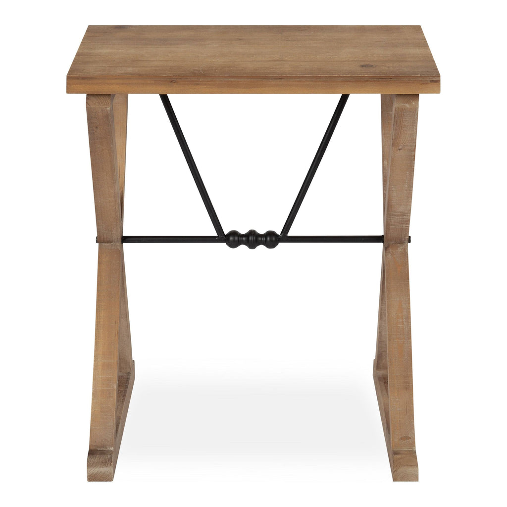 White Wood and Metal Side Table N37161
