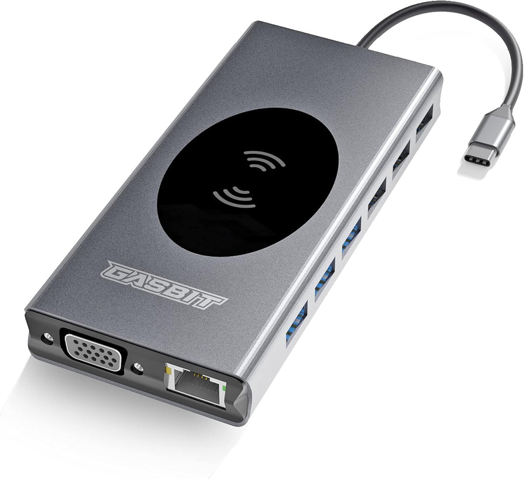 15-in-1 USB C Hub Multiport Adapter with Wireless Phone Charger K210159