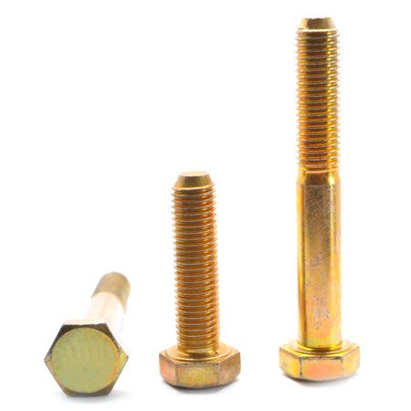 Coarse Thread Grade 8 Hex Cap Screw Alloy Steel Yellow Zinc Plated Pk 25 Q545185