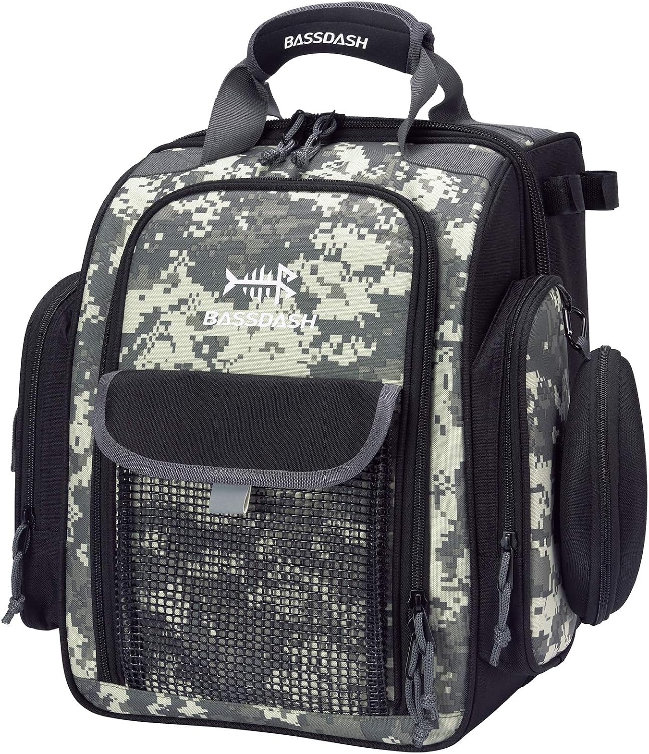 Fishing Tackle Backpack Water Resistant Bag with Rod Water Bottle Holder K612