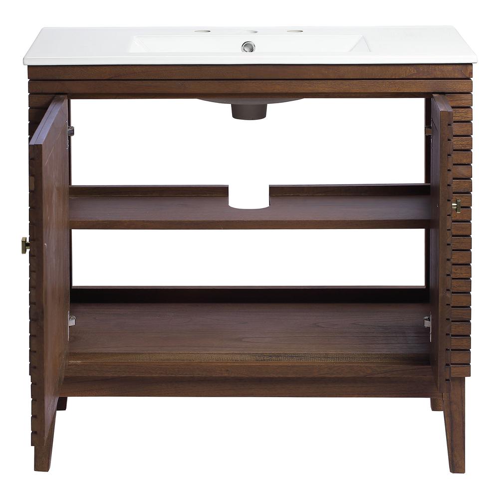 Walnut White 36" Bathroom Vanity W217