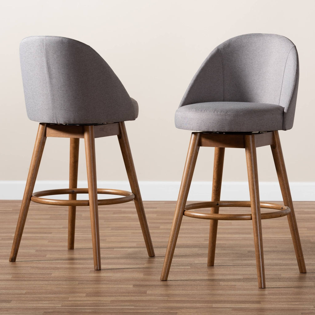 Beige Swivel 2-Piece Bar Stool Set S811705