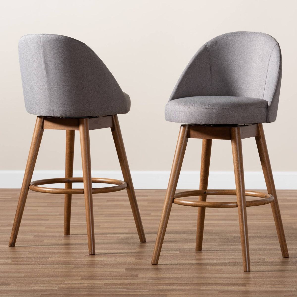 Beige Swivel 2-Piece Bar Stool Set S811705