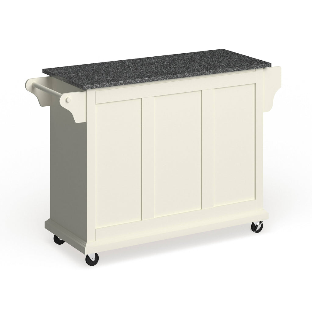 White Wood and Granite Kitchen Cart H18053