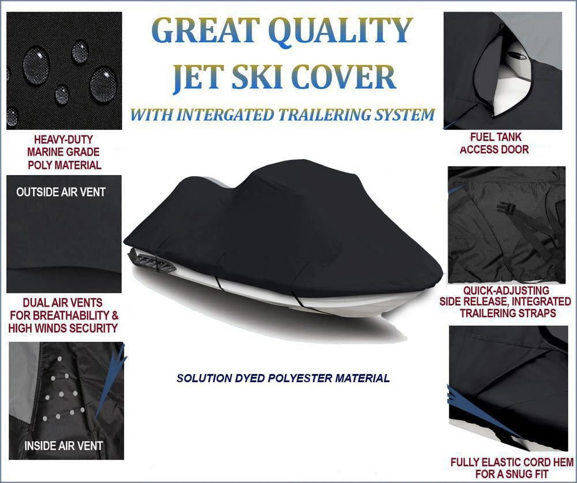 Black 600D Jet Ski Cover Y8711